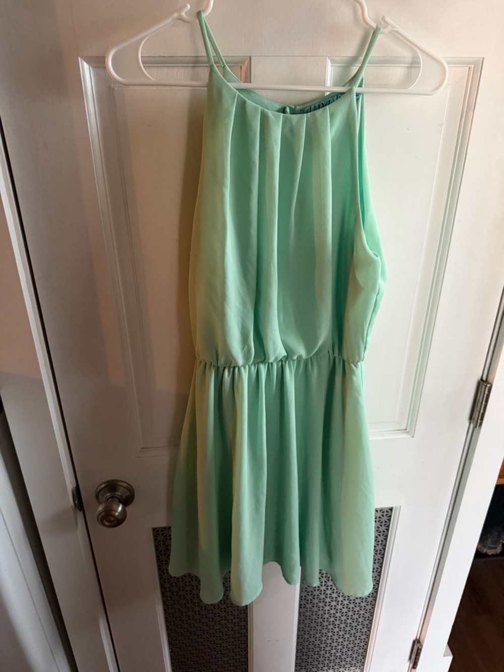 Light Mint Green Halter Mini Dress